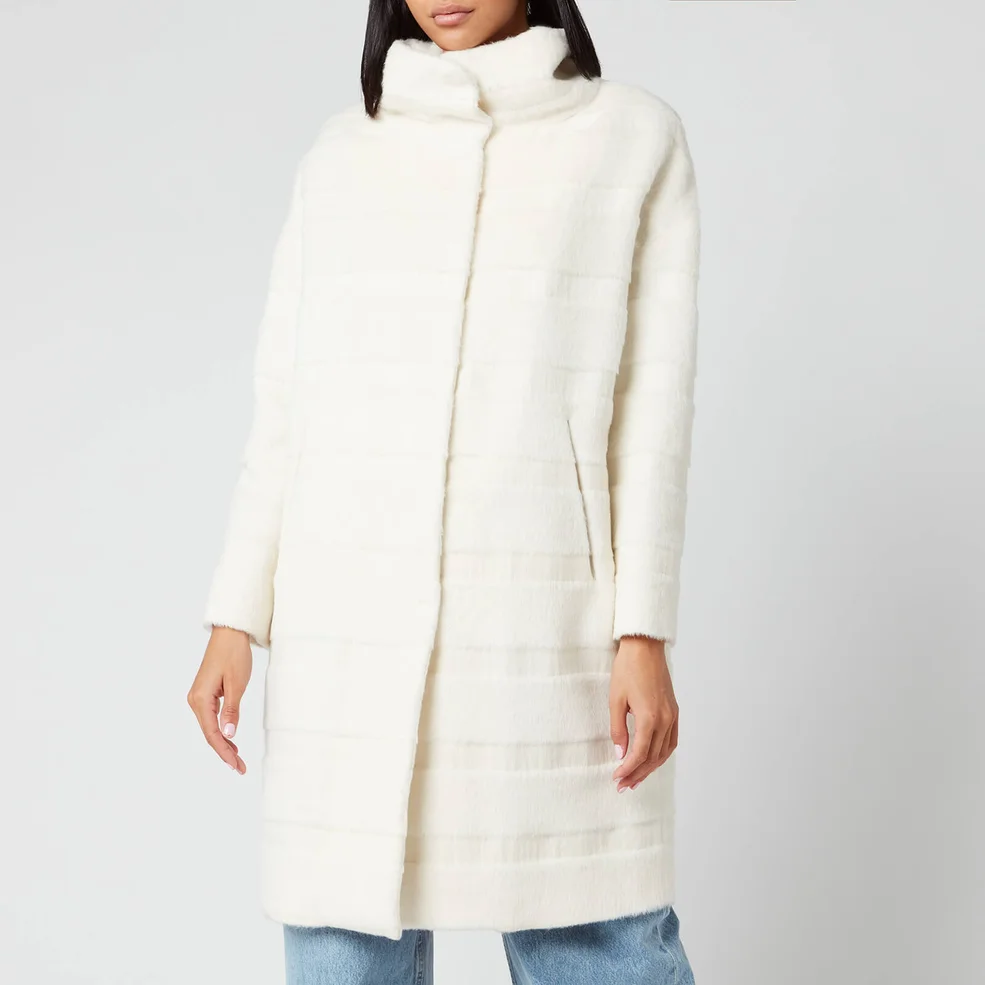 Herno Women's 3/4 Big Hood Wool Coat - Bianco Image 1