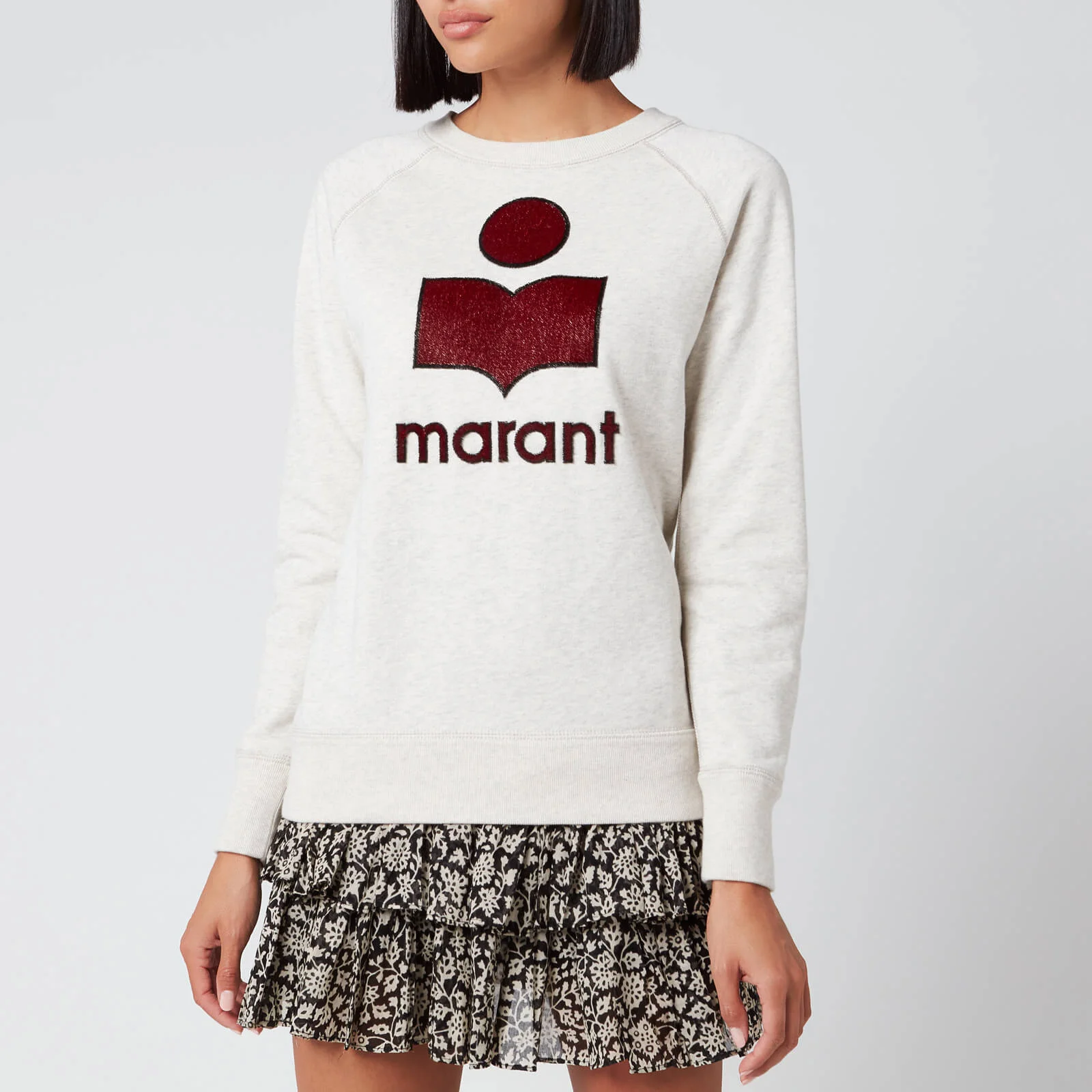 Marant Etoile Women's Milly Sweatshirt - Ecru/Red Image 1