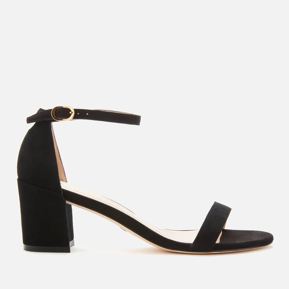Stuart Weitzman Women's Simple Suede Block Heeled Sandals - Black Image 1