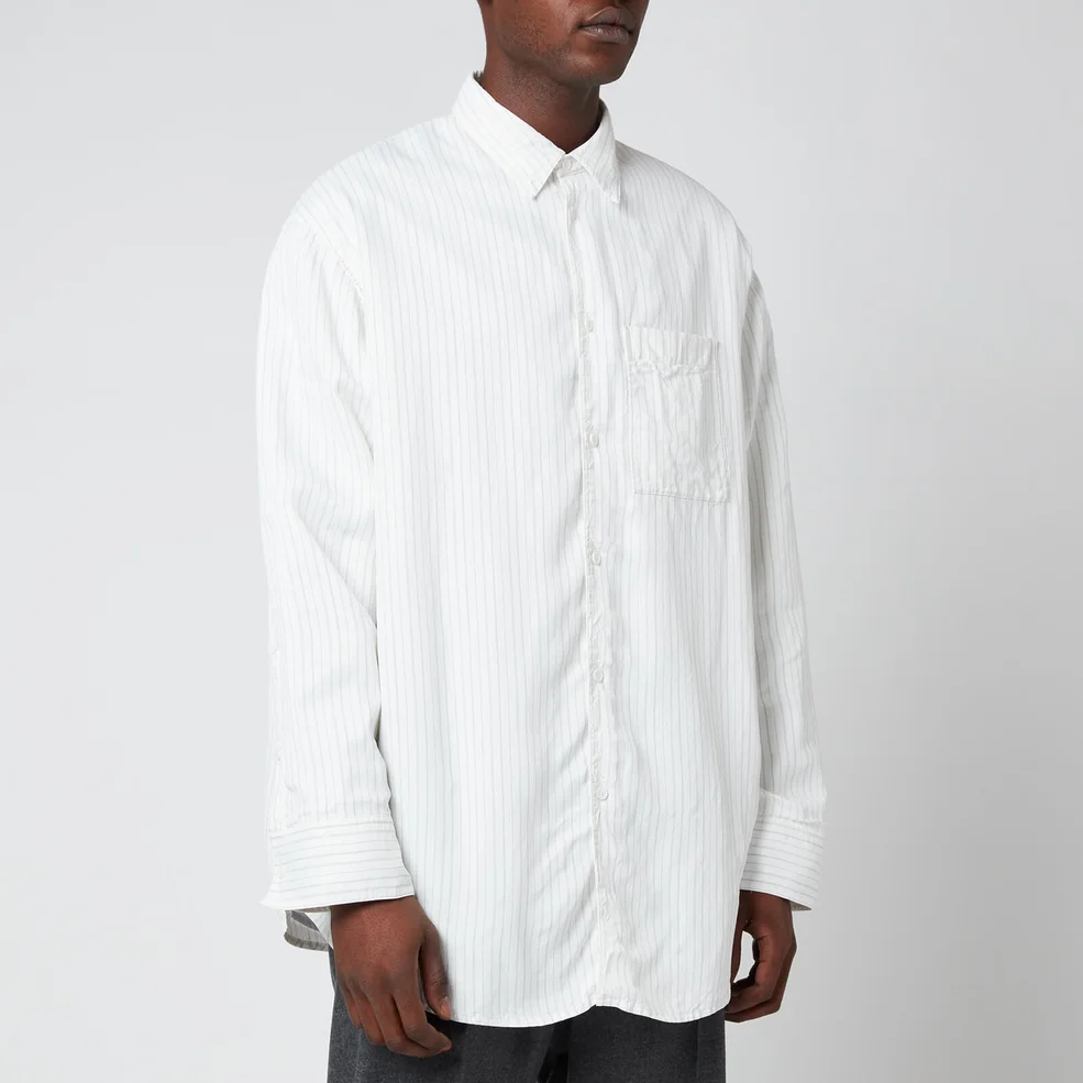 OAMC Men's Henry Striped Shirt - Off White Image 1