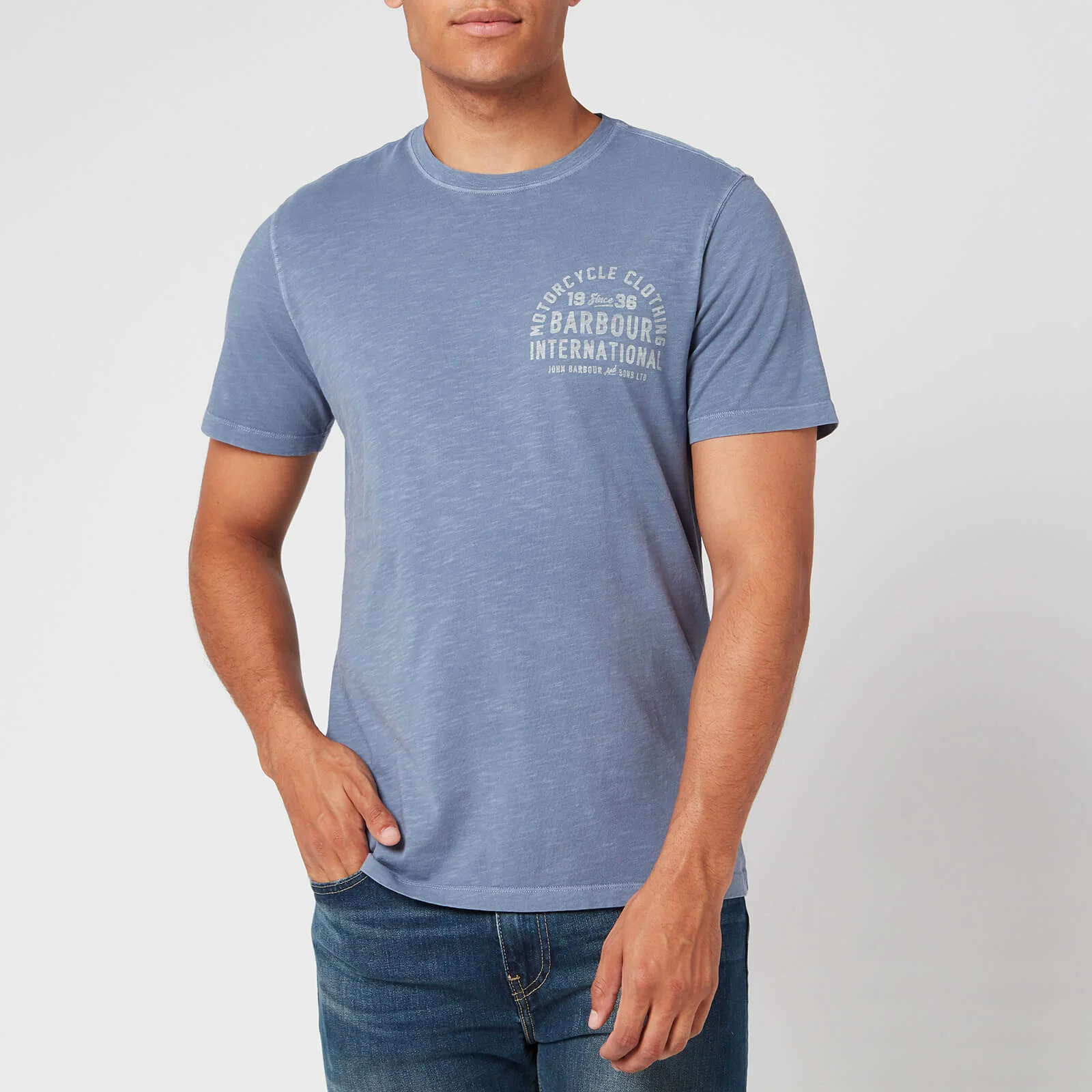Barbour International Men's Visor T-Shirt - Blue Metal Image 1