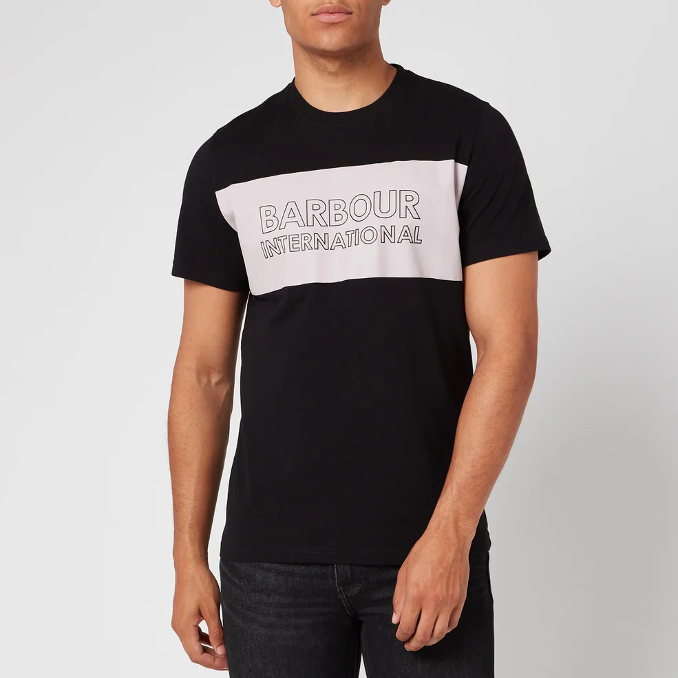 Barbour International Men's Panel Logo T-Shirt - Black Image 1