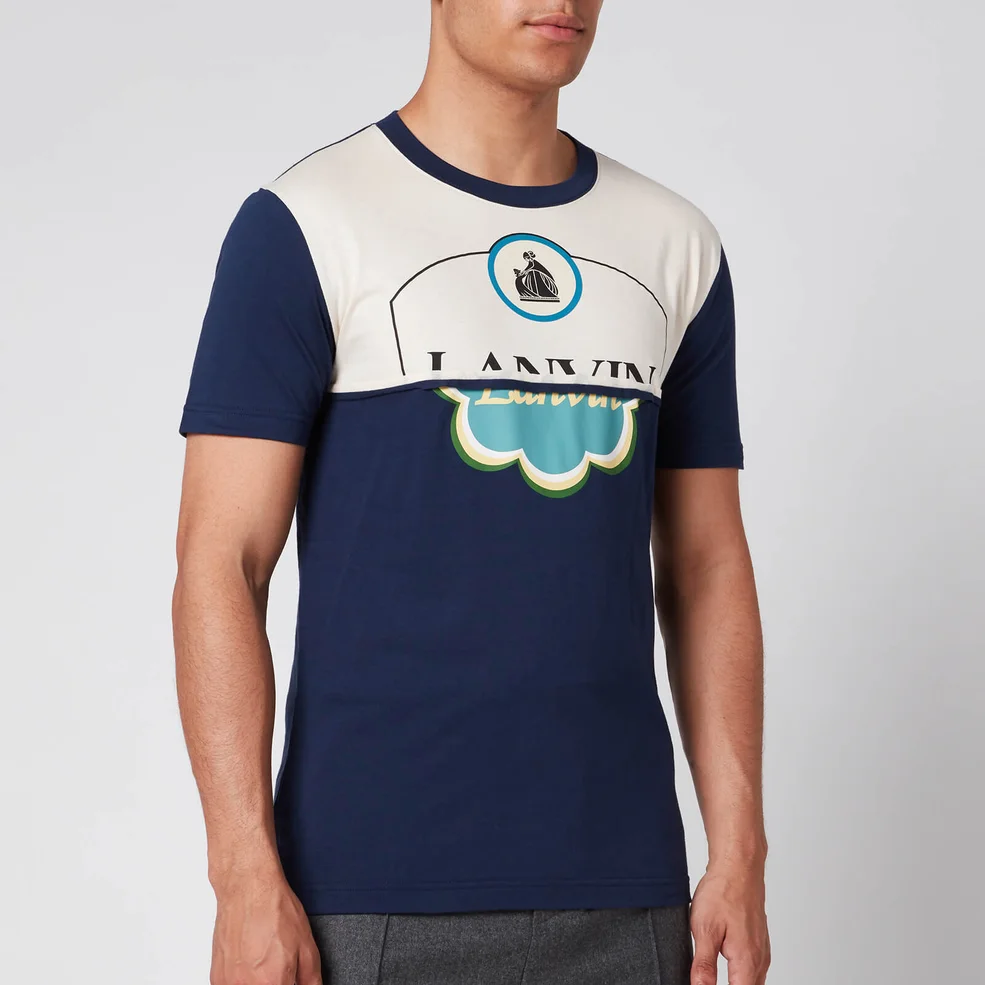 Lanvin Men's Colour Block T-Shirt - Navy Blue Image 1