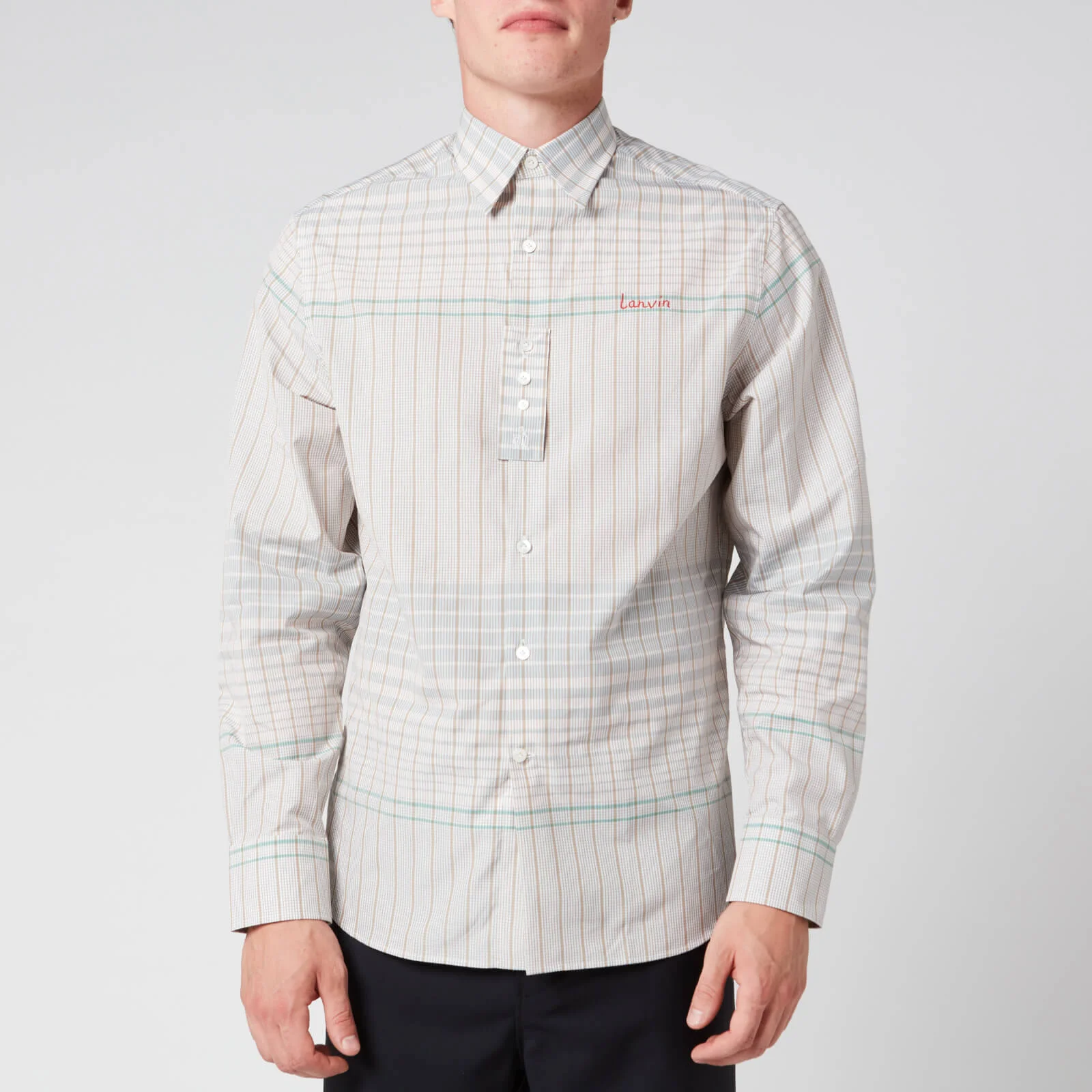 Lanvin Men's Checkered Shirt - Blue/Green Image 1