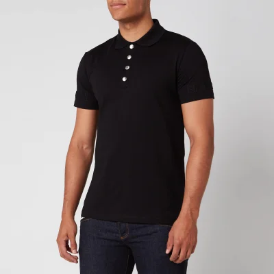 Balmain Men's Embossed Polo Shirt - Black