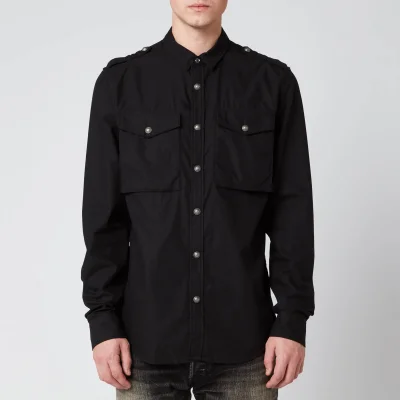 Balmain Men's Gabardine Shirt - Black