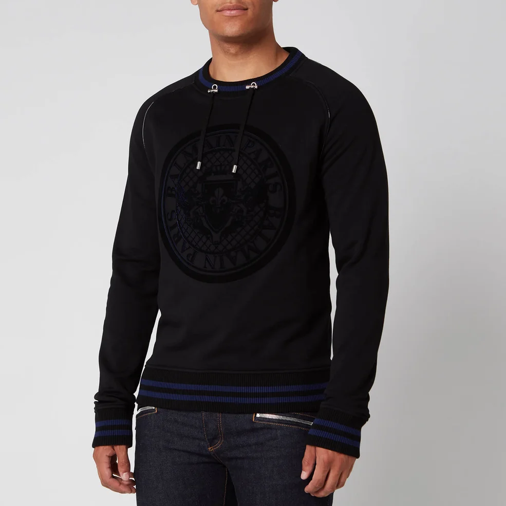 Balmain Men's Coin 3D Sweatshirt - Black/Blue Image 1
