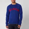 Balmain Men's College Sweatshirt - Navy/Red - Image 1