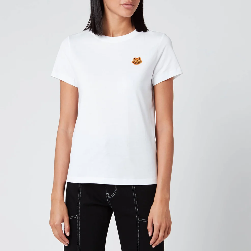 KENZO Women's Classic Fit T-Shirt Tiger Crest - White Image 1