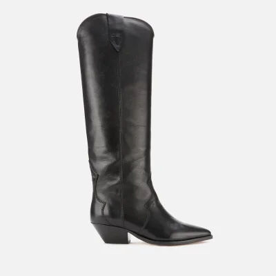 Isabel Marant Women's Denvee Leather Knee High Boots - Black
