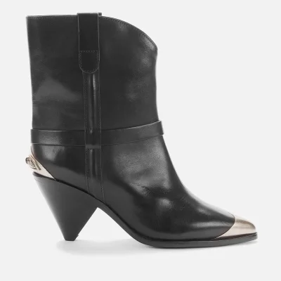 Isabel Marant Women's Limza Leather Heeled Western Boots - Black