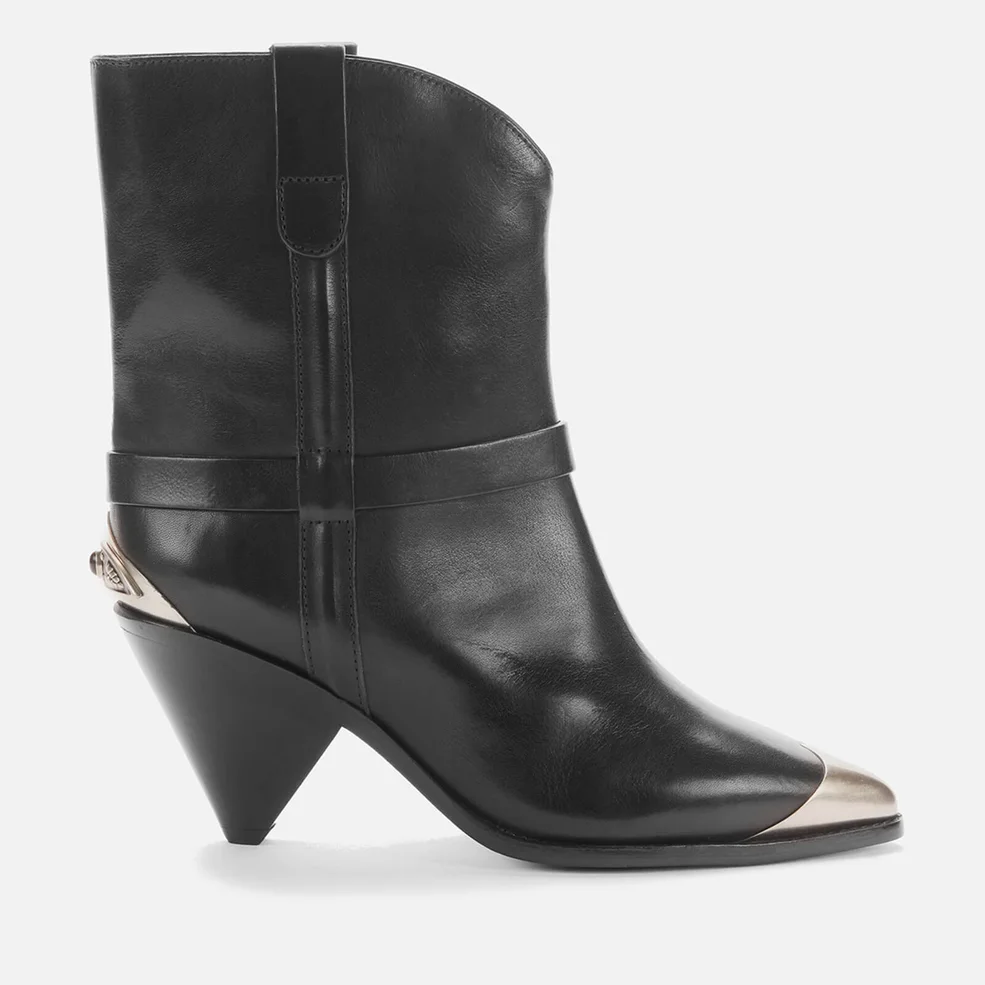 Isabel Marant Women's Limza Leather Heeled Western Boots - Black Image 1