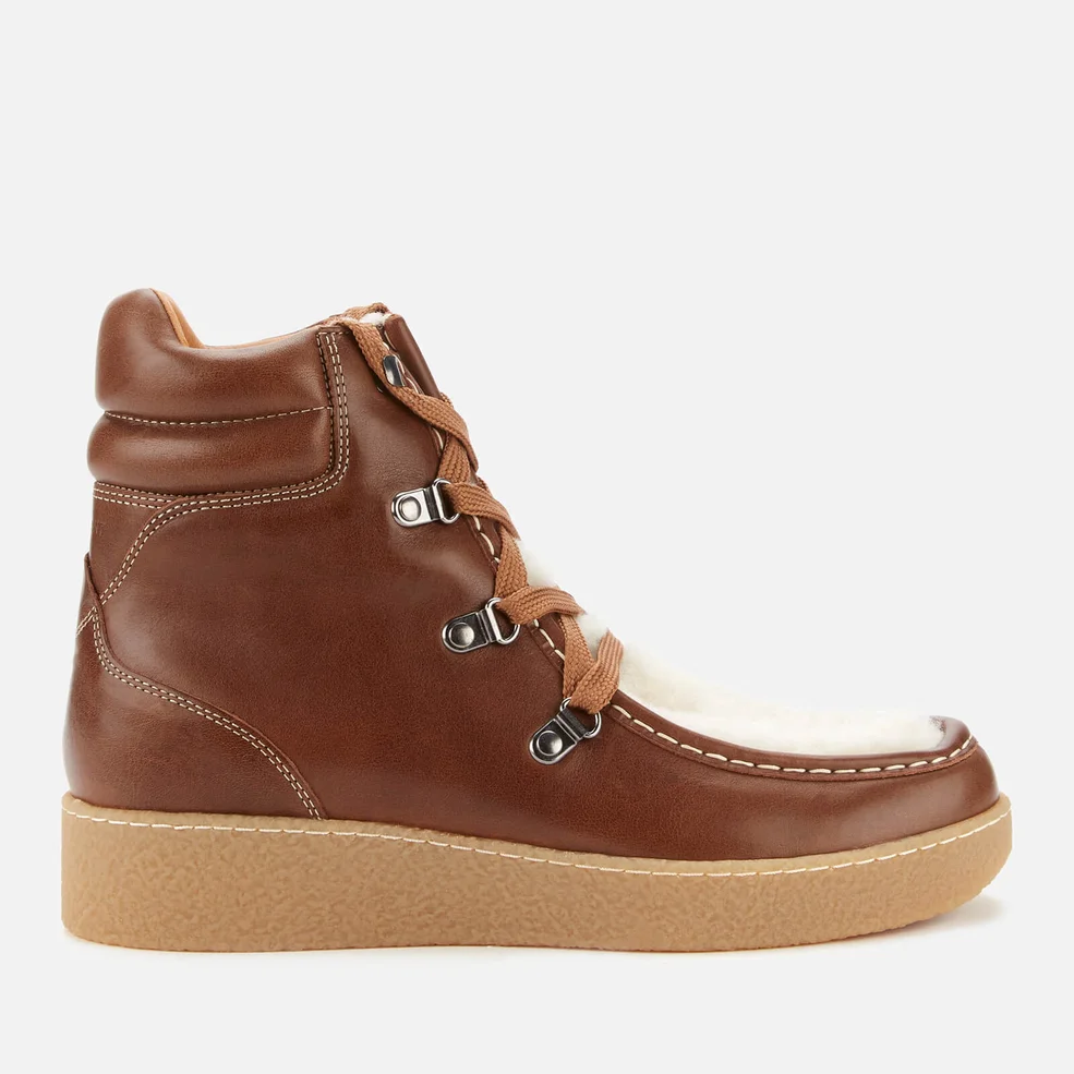 Isabel Marant Women's Alpica Shearling Hiking Style Boots - Cognac Image 1