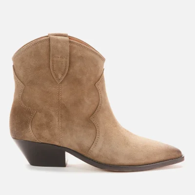 Isabel Marant Women's Dewina Suede Western Boots - Taupe