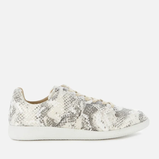 Maison Margiela Men's Replica Leather Low Top Trainers - Grey Shade/White Painter