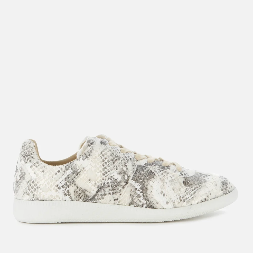 Maison Margiela Men's Replica Leather Low Top Trainers - Grey Shade/White Painter Image 1