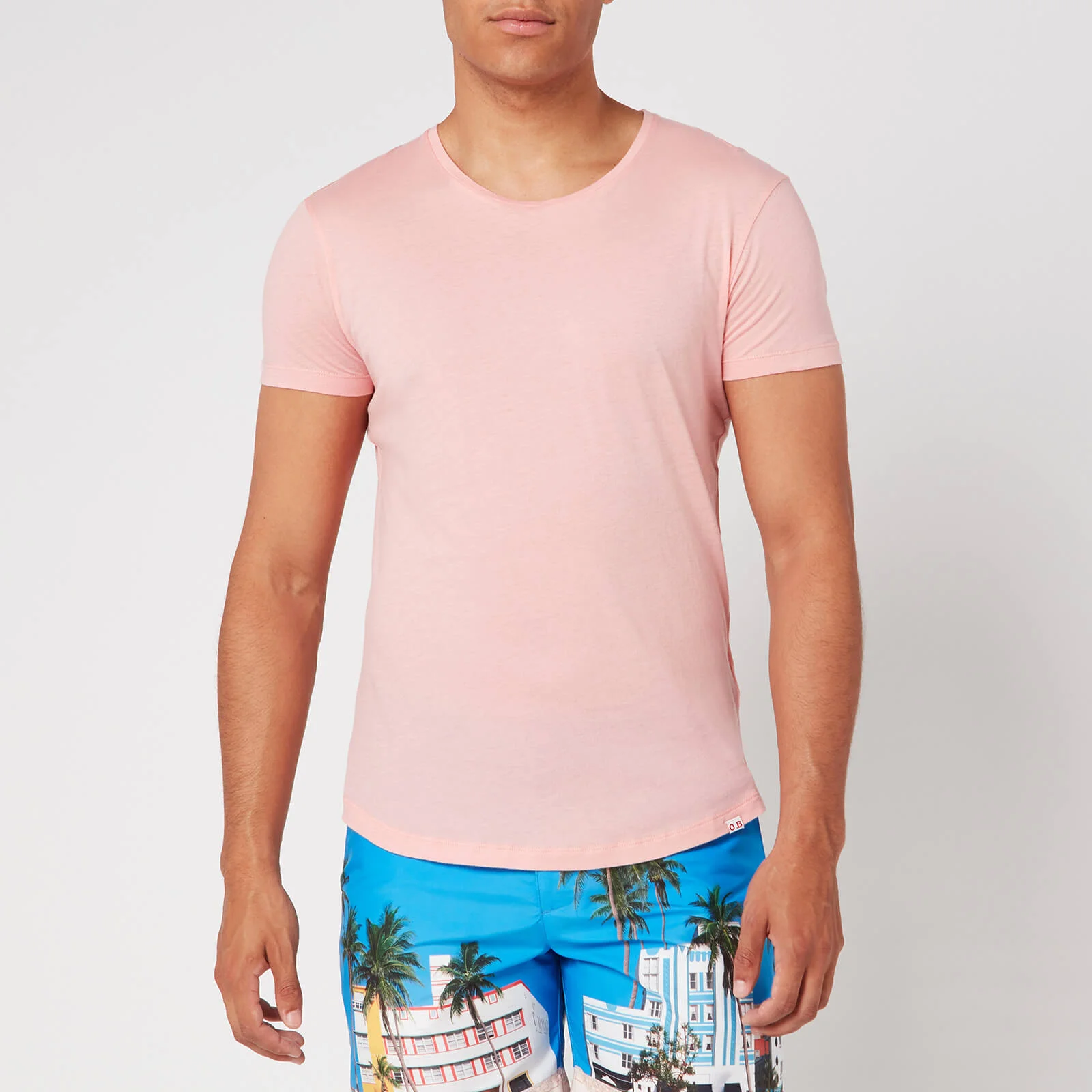 Orlebar Brown Men's OB-T Tailored Fit Crew Neck T-Shirt - Sundown Pink Image 1