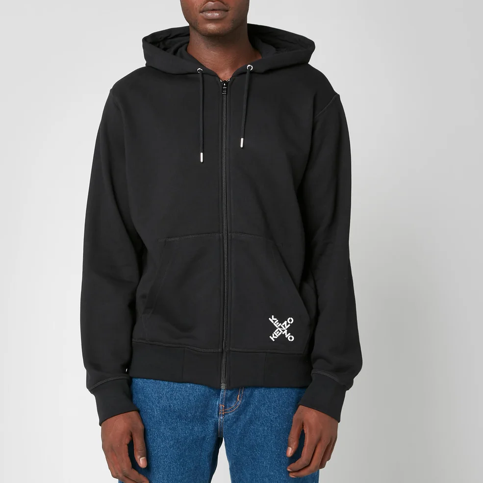 KENZO Men's Sport Full Zip Hooded Sweatshirt - Black Image 1