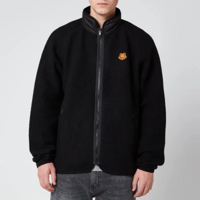 KENZO Men's Lightweight Fleece Zip Up Jacket - Black