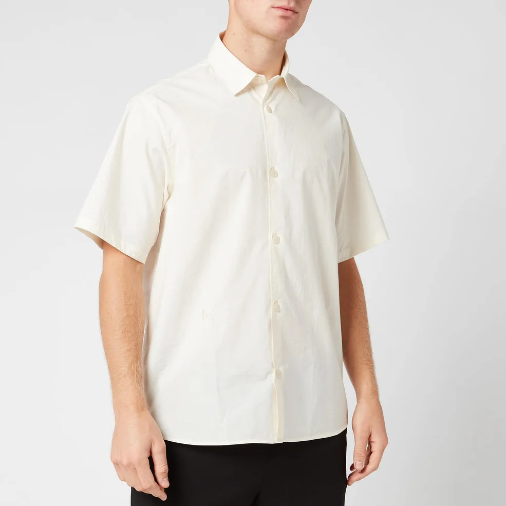 KENZO Men's Casual Short Sleeve Shirt - Ecru Image 1
