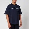 KENZO Men's Multicolour Logo T-Shirt - Navy Blue - Image 1