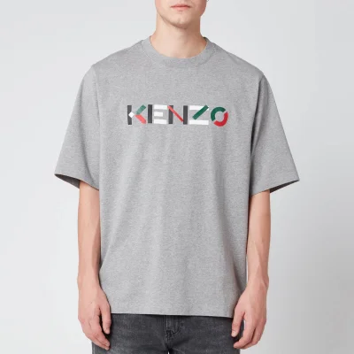KENZO Men's Multicolour Logo T-Shirt - Pearl Grey