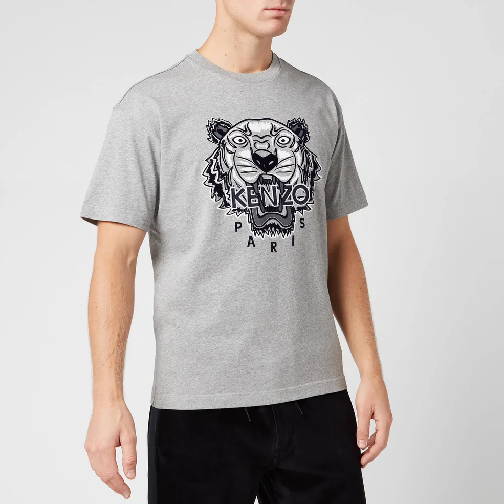 KENZO Men's Varsity Tiger T-Shirt - Pearl Grey Image 1