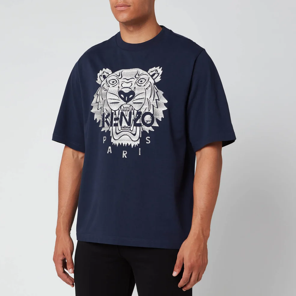 KENZO Men's Stitched Tiger T-Shirt - Navy Blue Image 1