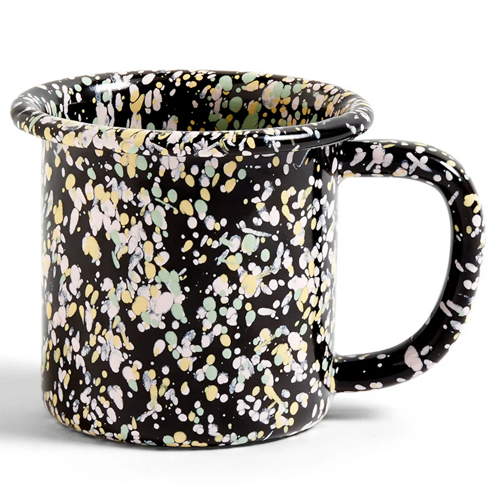 HAY Enamel Mug - Black Sprinkle Image 1