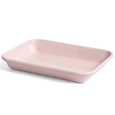 HAY Enamel Rectangular Tray - Soft Pink