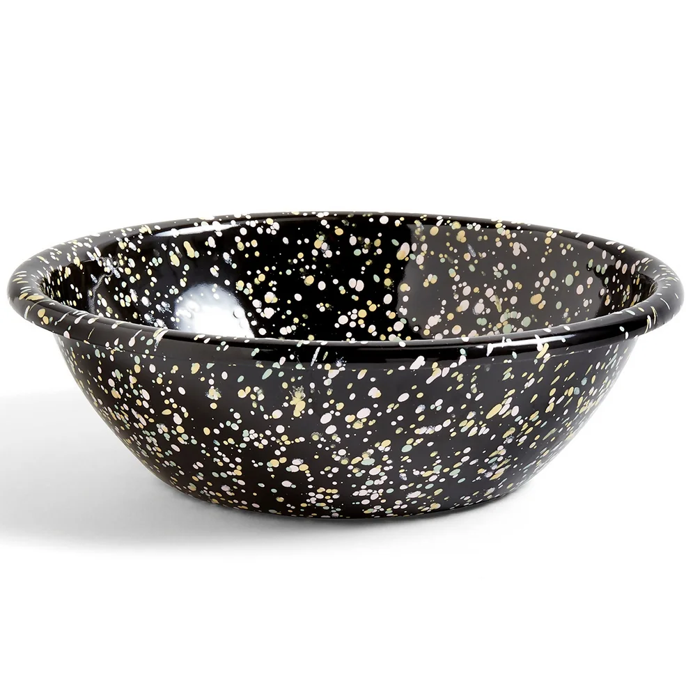 HAY Enamel Serving Bowl - Black Sprinkle Image 1