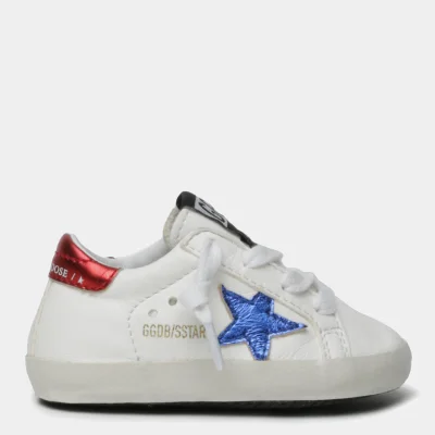 Golden Goose Babies' Star Nappa Trainers - White/Blue/Red