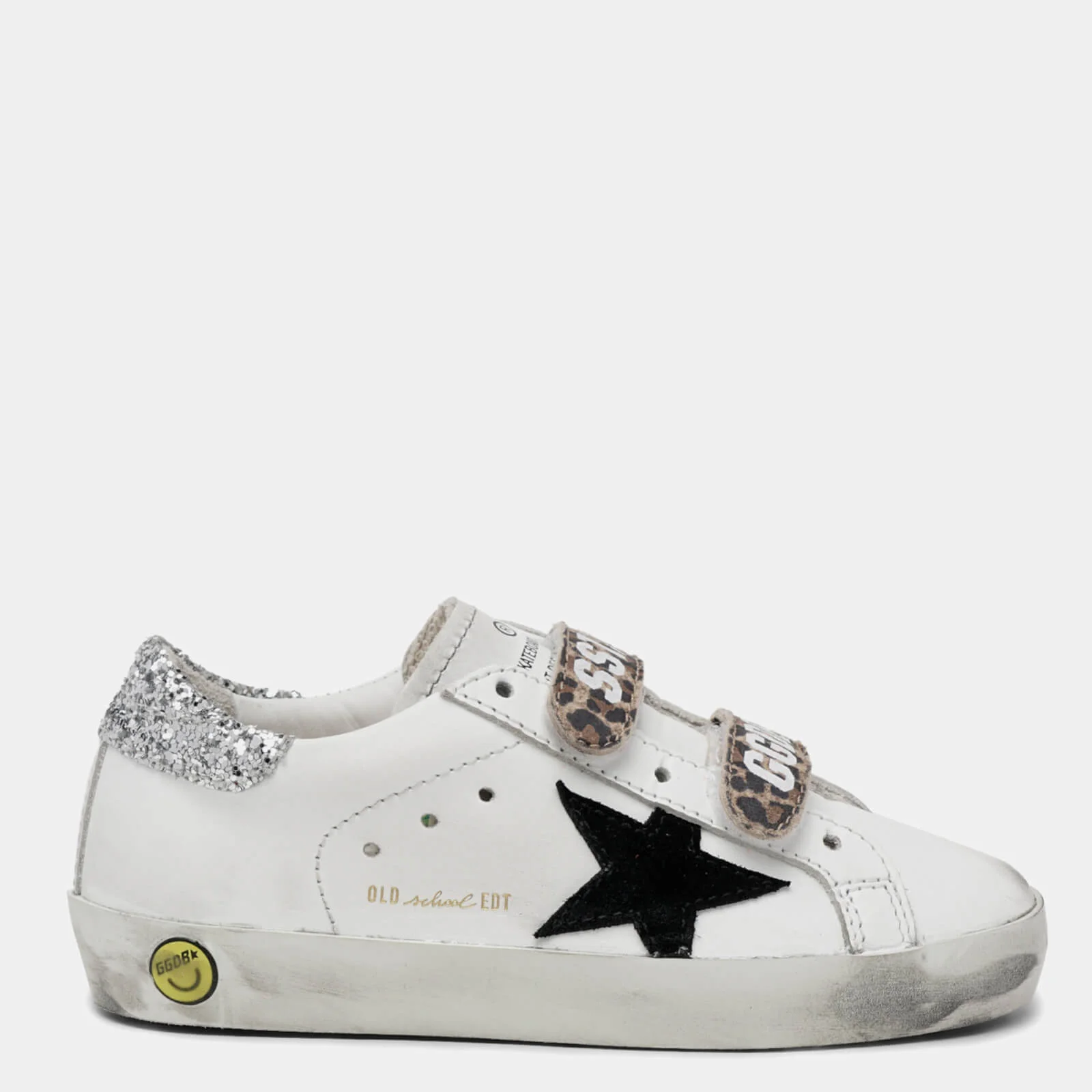 Golden Goose Toddlers' Old School Trainers - White/Black/Leopard Image 1