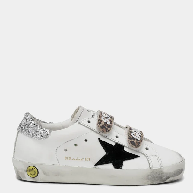 Golden Goose Toddlers' Old School Trainers - White/Black/Leopard