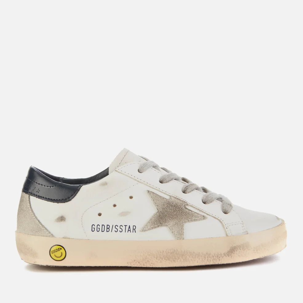 Golden Goose Kids' Superstar Trainers - White/Ice/Navy Blue Image 1