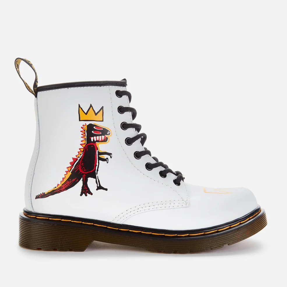 Dr. Martens Basquiat Kids' 1460 Leather Lace-Up Boots - White Image 1