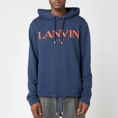 Lanvin Men's Chest Logo Hoodie - Navy