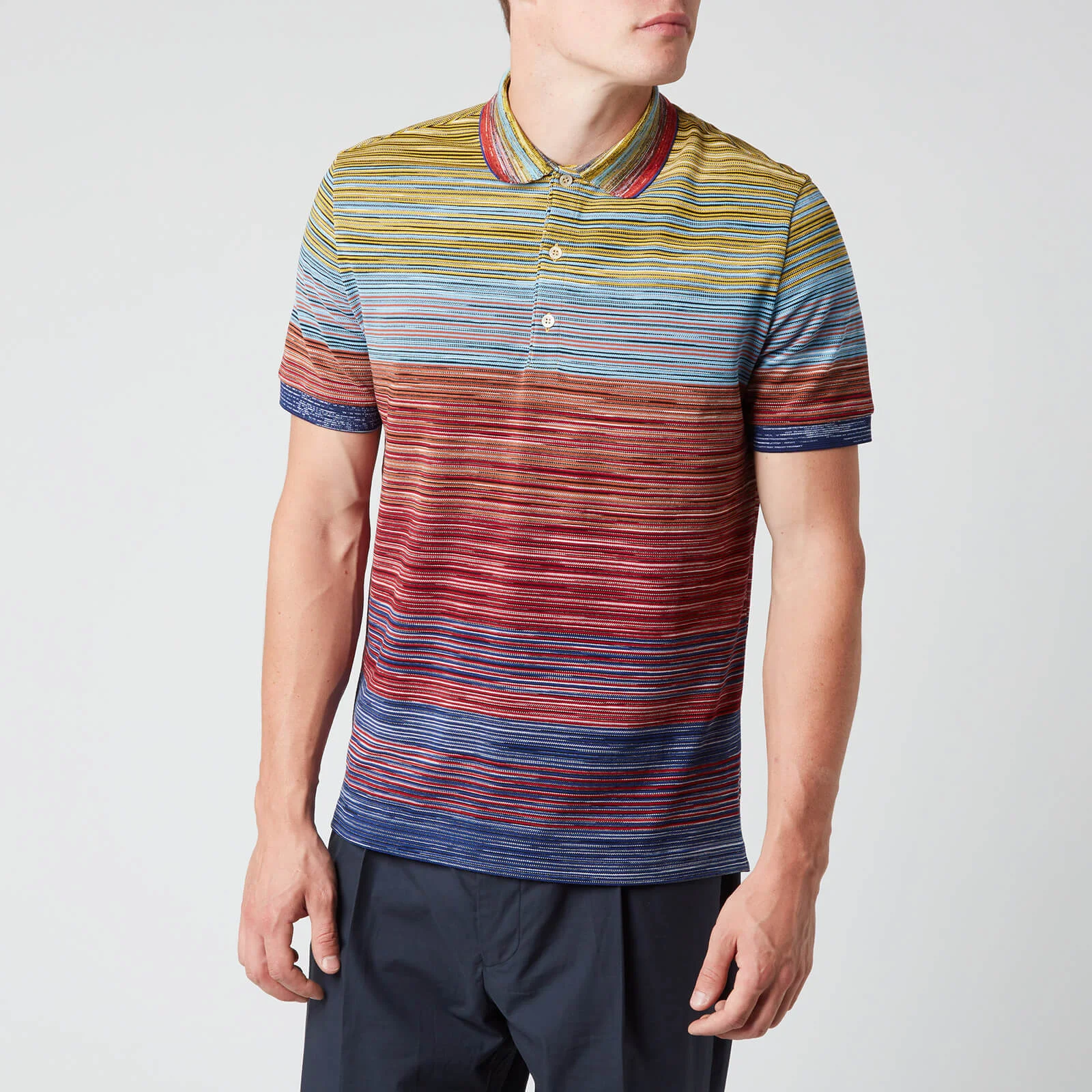 Missoni Men's Stripe Short Sleeve Polo Shirt - Multi Image 1