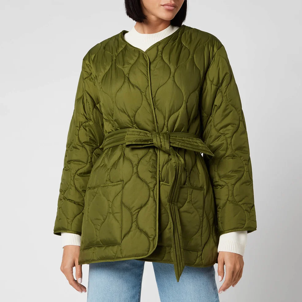 Barbour X ALEXACHUNG Women's Martha Cropped Quilt Jacket - Vintage Green Image 1