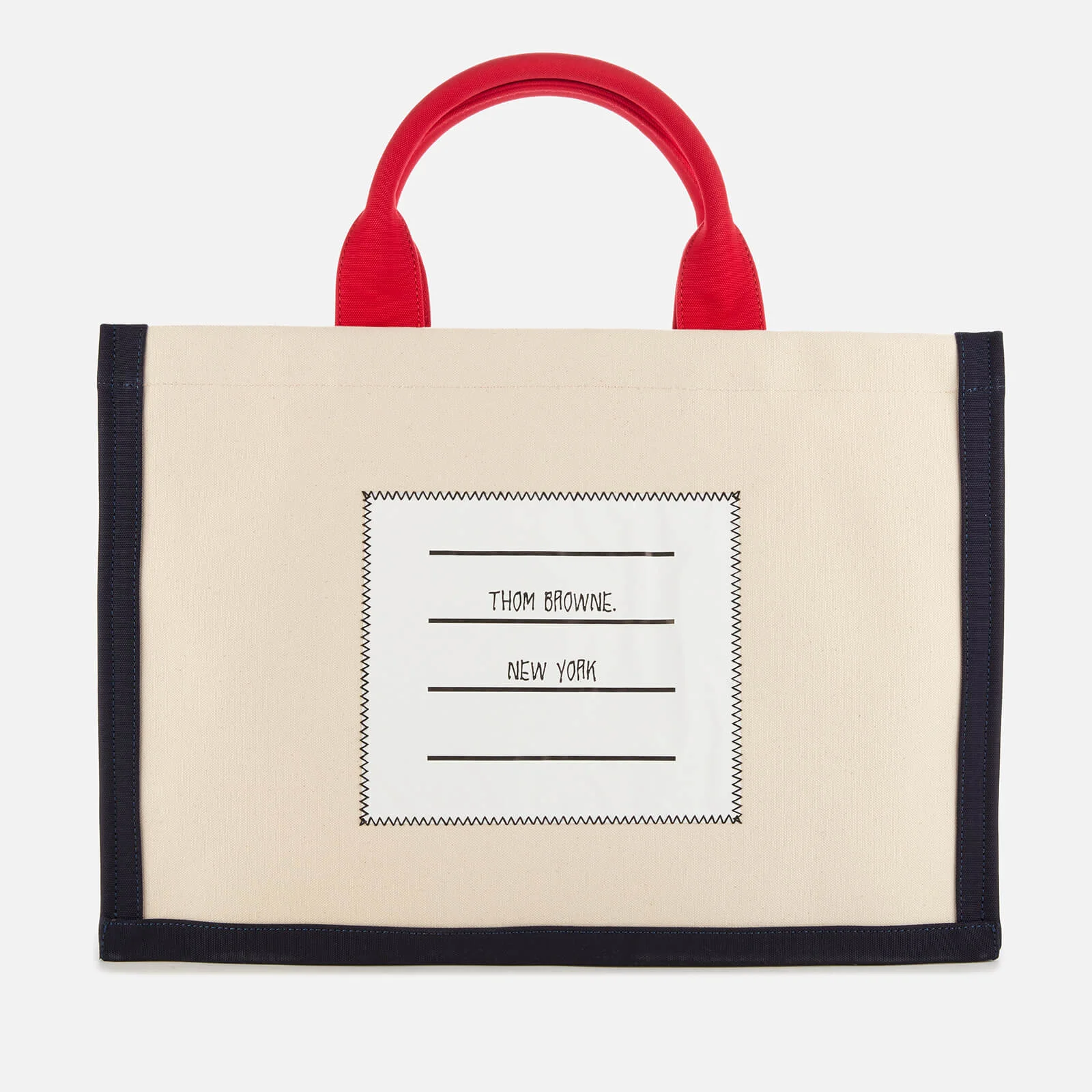 Thom Browne Women's Cotton Canvas Squared Tote Bag - Off White Image 1