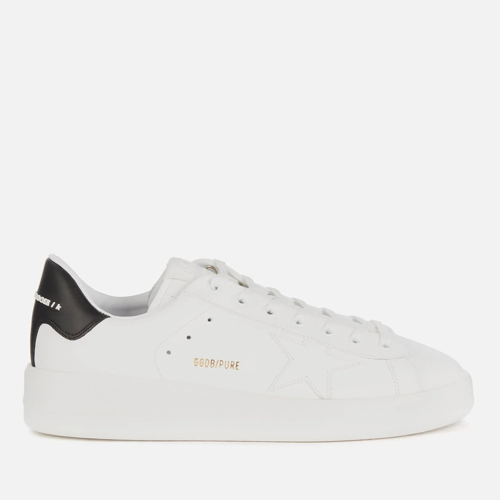 Golden Goose Men's Pure Star Leather Trainers - White/Black Image 1