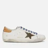 Golden Goose Men's Superstar Leather Trainers - White/Drill Green/Brown - Image 1