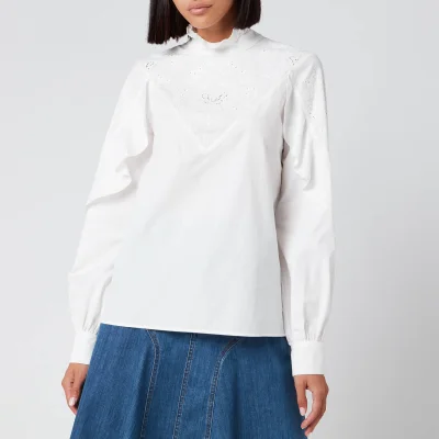 See By Chloé Women's High Neck Blouse - Confident White