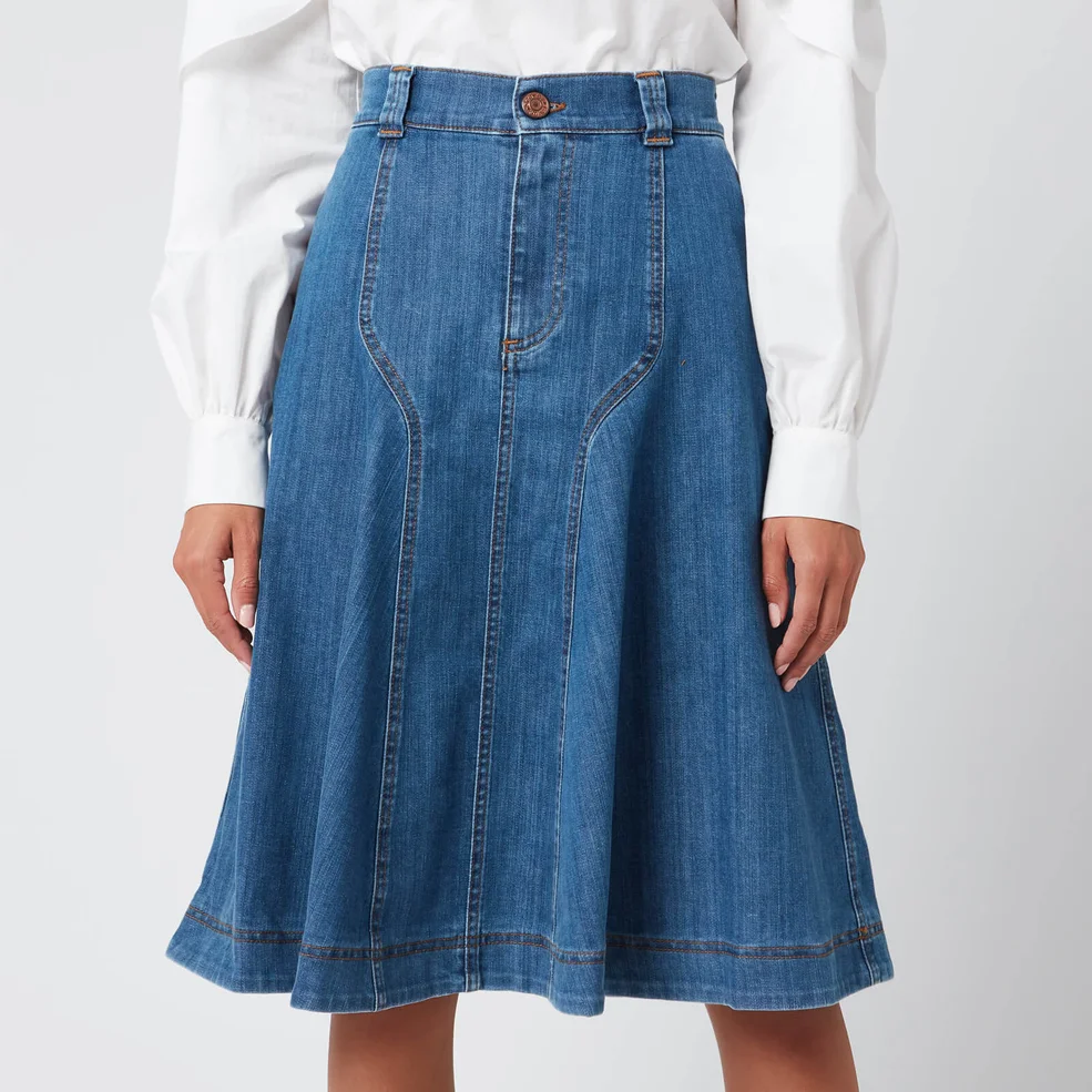See By Chloé Women's Midi Skirt - Deep Denim Image 1
