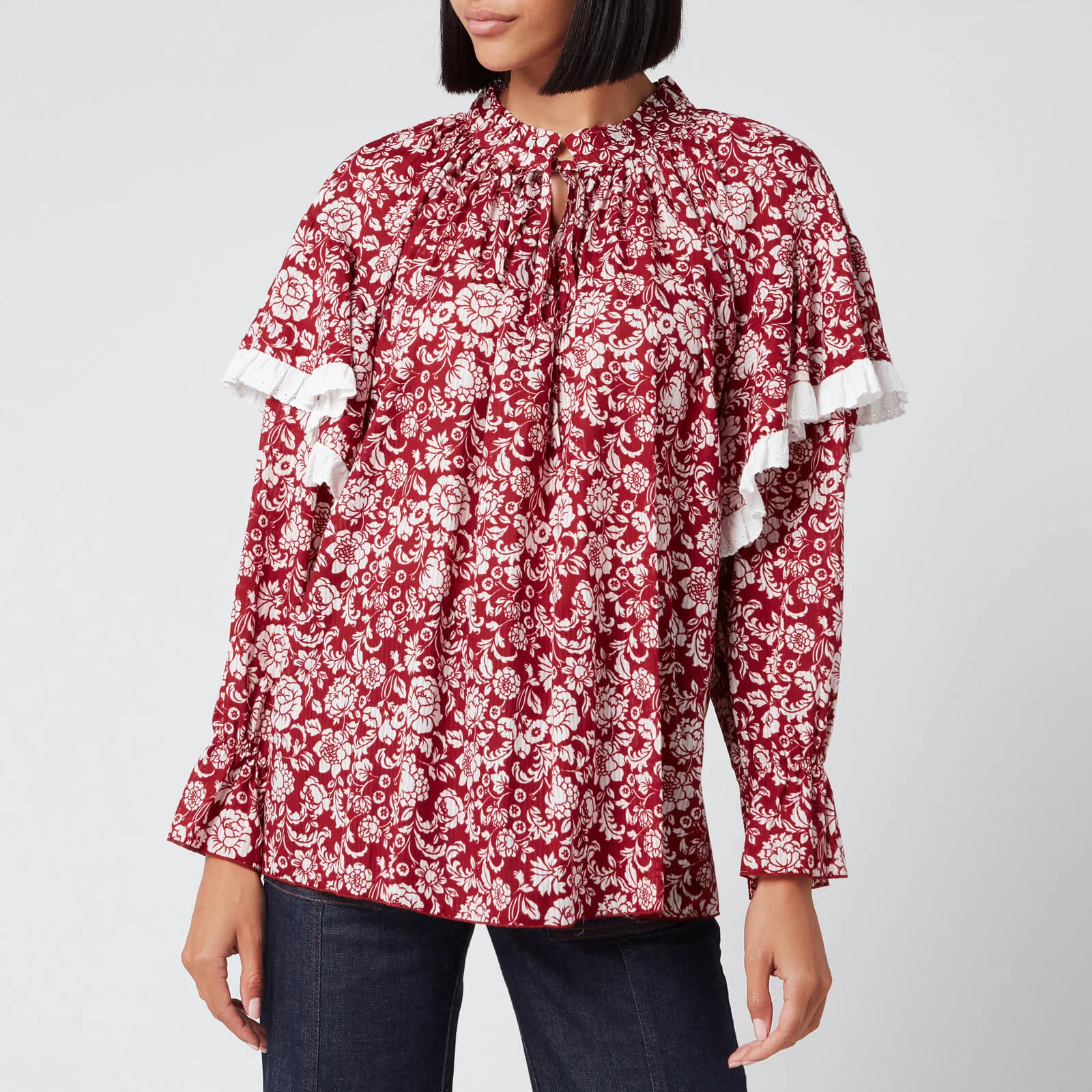 See By Chloé Women's Peonie Blouse - Red White Image 1