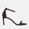 Stuart Weitzman Women's Nunaked Straight Suede Barely There Heeled Sandals - Black - Image 1