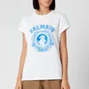 Balmain Women's Flocked Balmain University T-Shirt - White - Image 1
