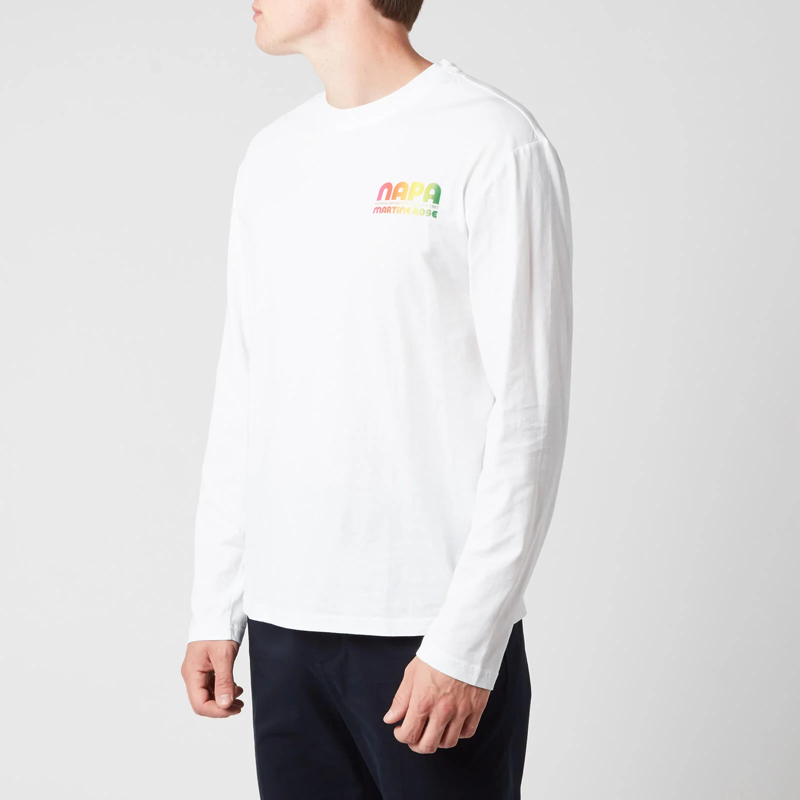 Napapijri X Martine Rose Men's S-Ogo Long Sleeve T-Shirt - Bright White Image 1