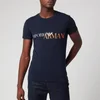 Emporio Armani Men's Megalogo T-Shirt - Blue - Image 1