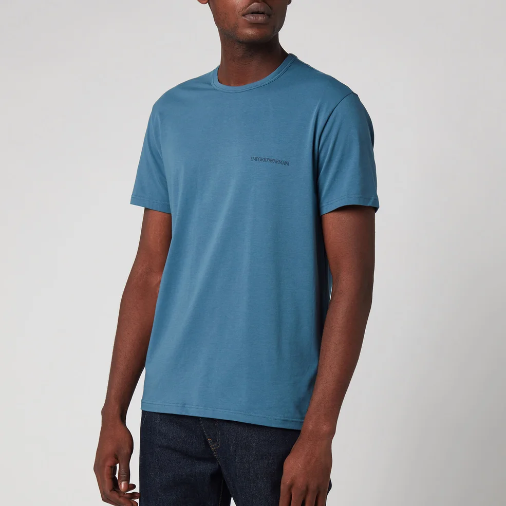 Emporio Armani Men's Logoband Twin Pack T-Shirts - Blue Image 1